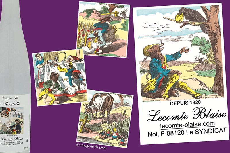 Epinal folk images labels La Fontaine's Fables